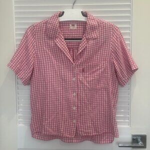 Levi’s Pink Gingham Button Up Shirt XS Short Sleeve